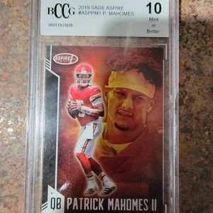 Patrick Mahomes 2019 Sage Aspire BCCG Graded 10 Mint Card #ASP-PM